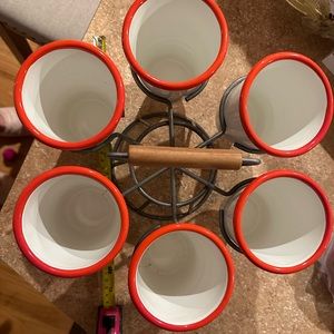 Drink carrier & bowls Hearth & Hand